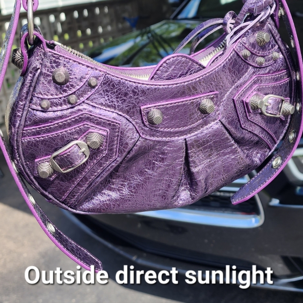 Nwot Balenciaga cagole bag in laminated leather - lilac - Picture 14 of 14